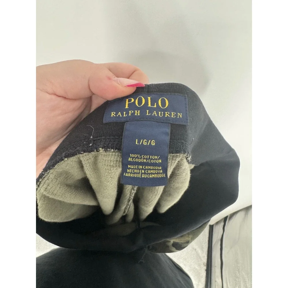 Polo Ralph Lauren Joggers Sweatpants Large Camo Camouflage Waffle Thermal Knit